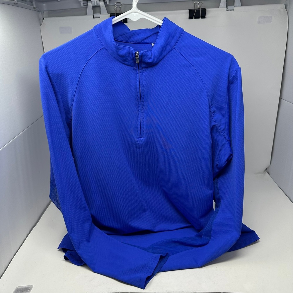SanSoleil Pullover Women L Blue SolCool 1/4 Zip UV 50+ Cooling Mesh Active Top
